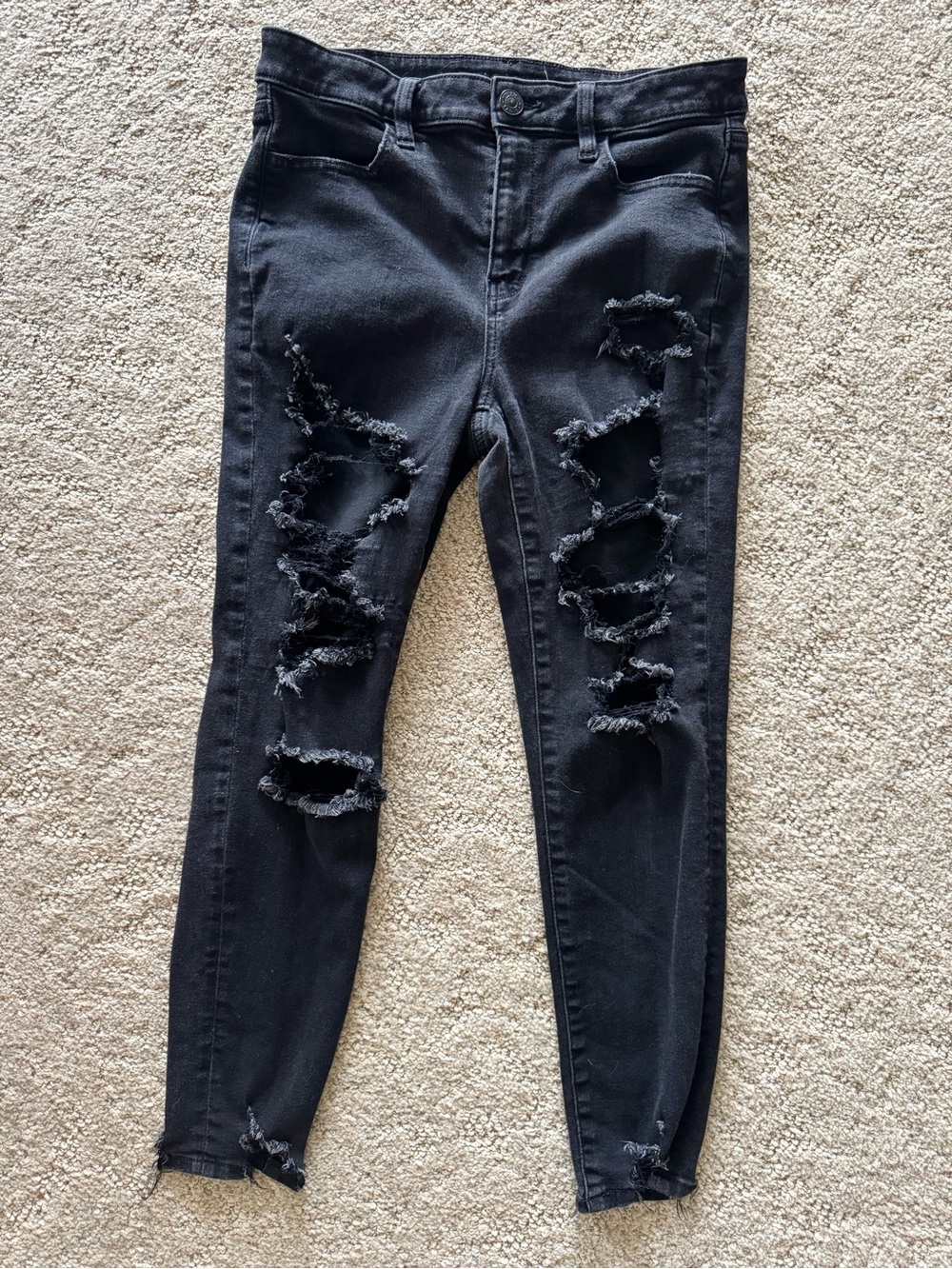 American Eagle Outfitters Black Ripped Skinny Jeans
